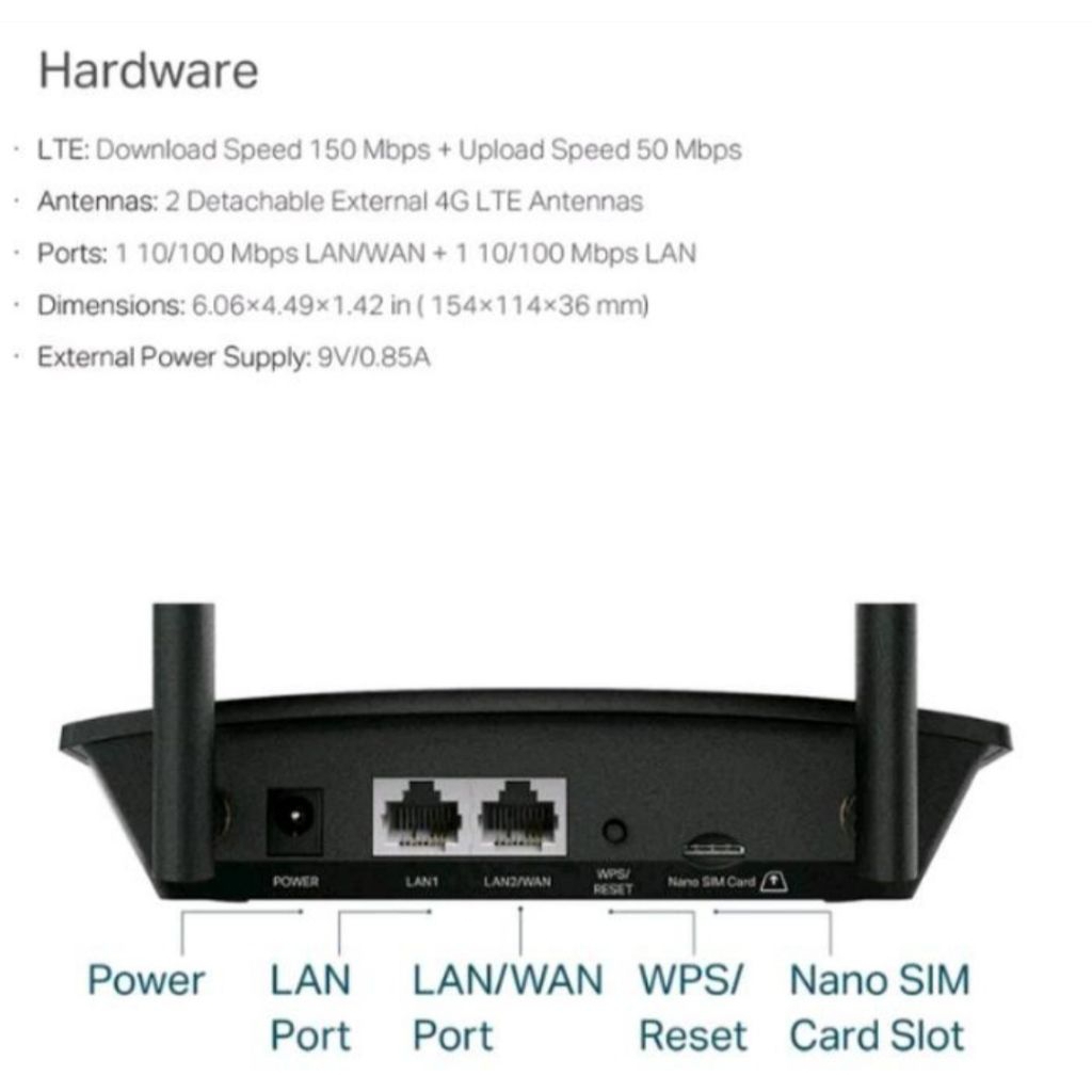 TP link TL-MR100 300Mbps 4G WiFi Modem LTE Router All Operator simcard