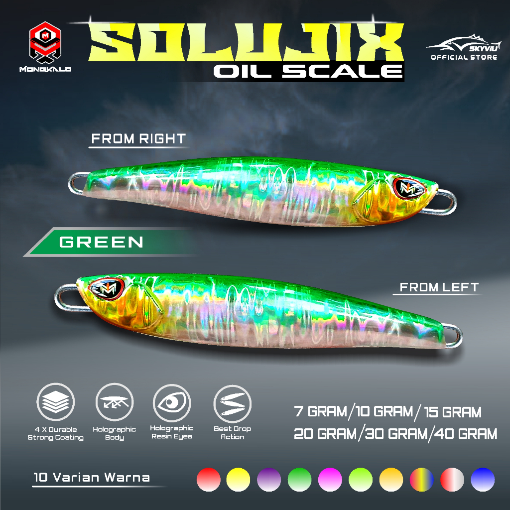 Mongkalo Solujix Minyak noGID noMotif Candy 40 Hijau