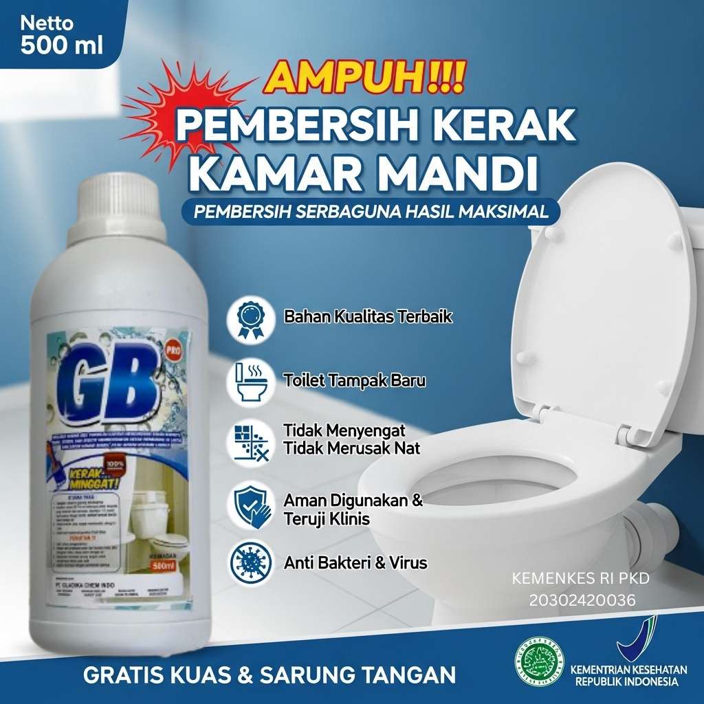 GB PRO Cairan Pembersih Kamar Mandi 500ml Anti Kerak & Lumut Membandel