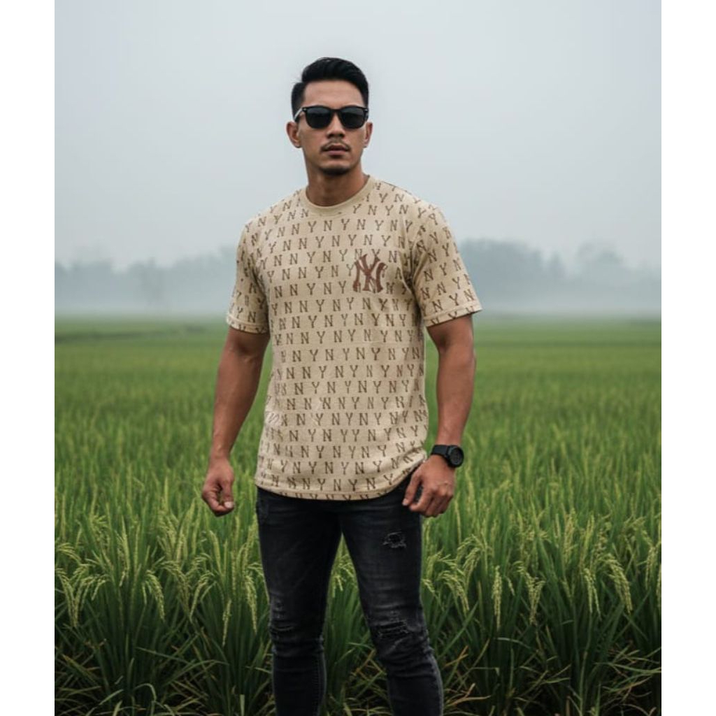 Baju NY  Mlb baseball T-shirt NY Unisex Pria Wanita Kaos NY
