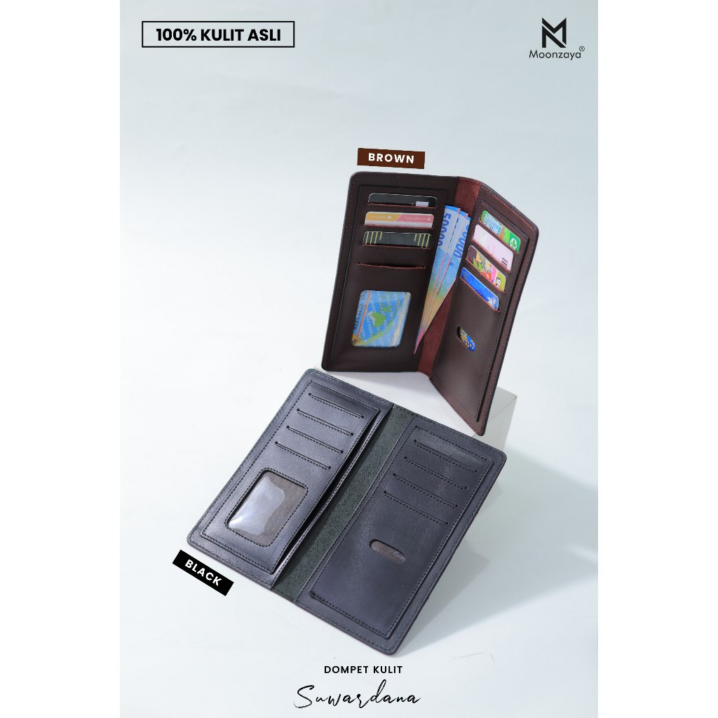 - MOONZAYA - DOMPET SUWARDANA DOMPET PRIA WANITA UNISEX KULIT ASLI