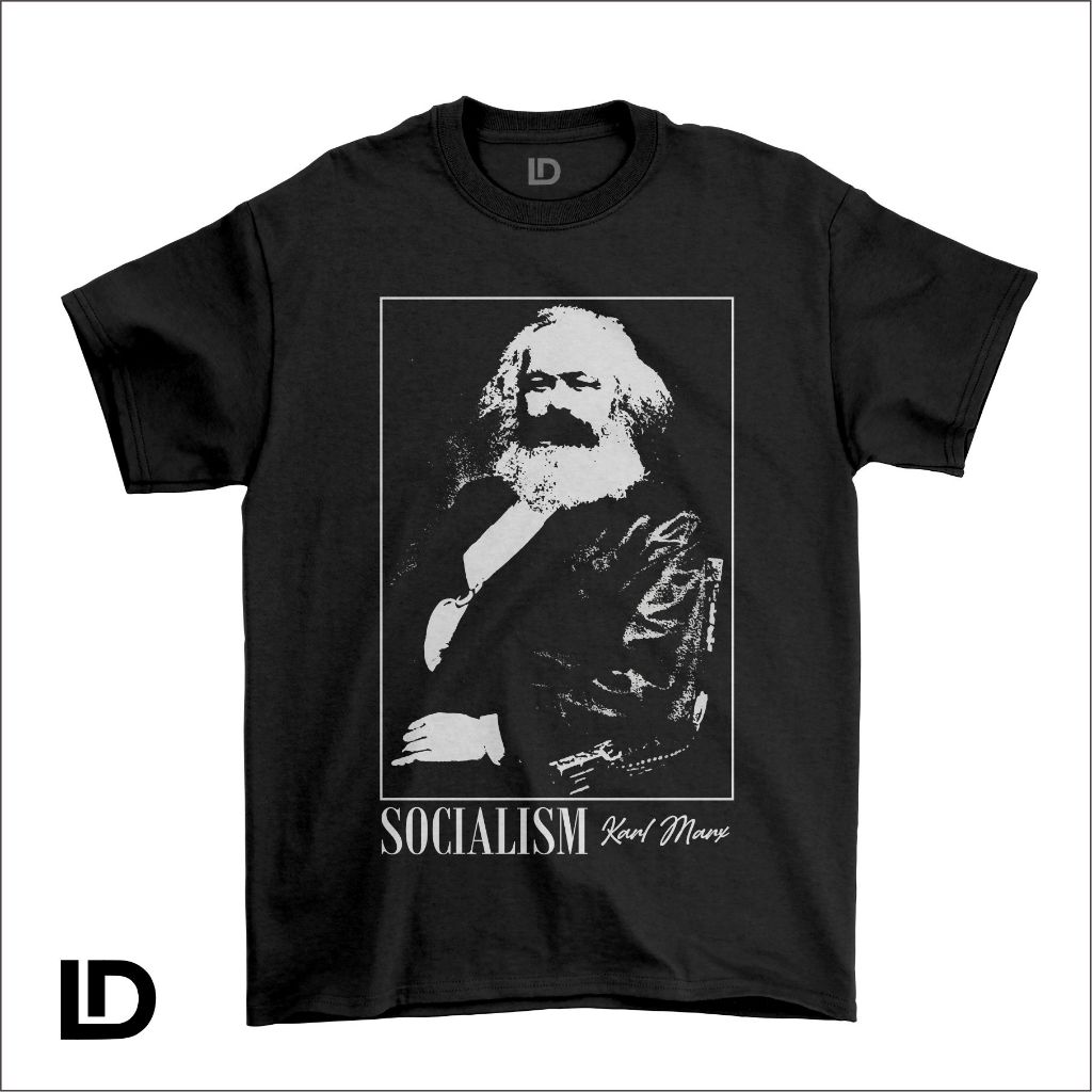 Kaos Distro Socialism Karl Marx Premium Cotton Combed 24s Kaos Tokoh Pria Wanita