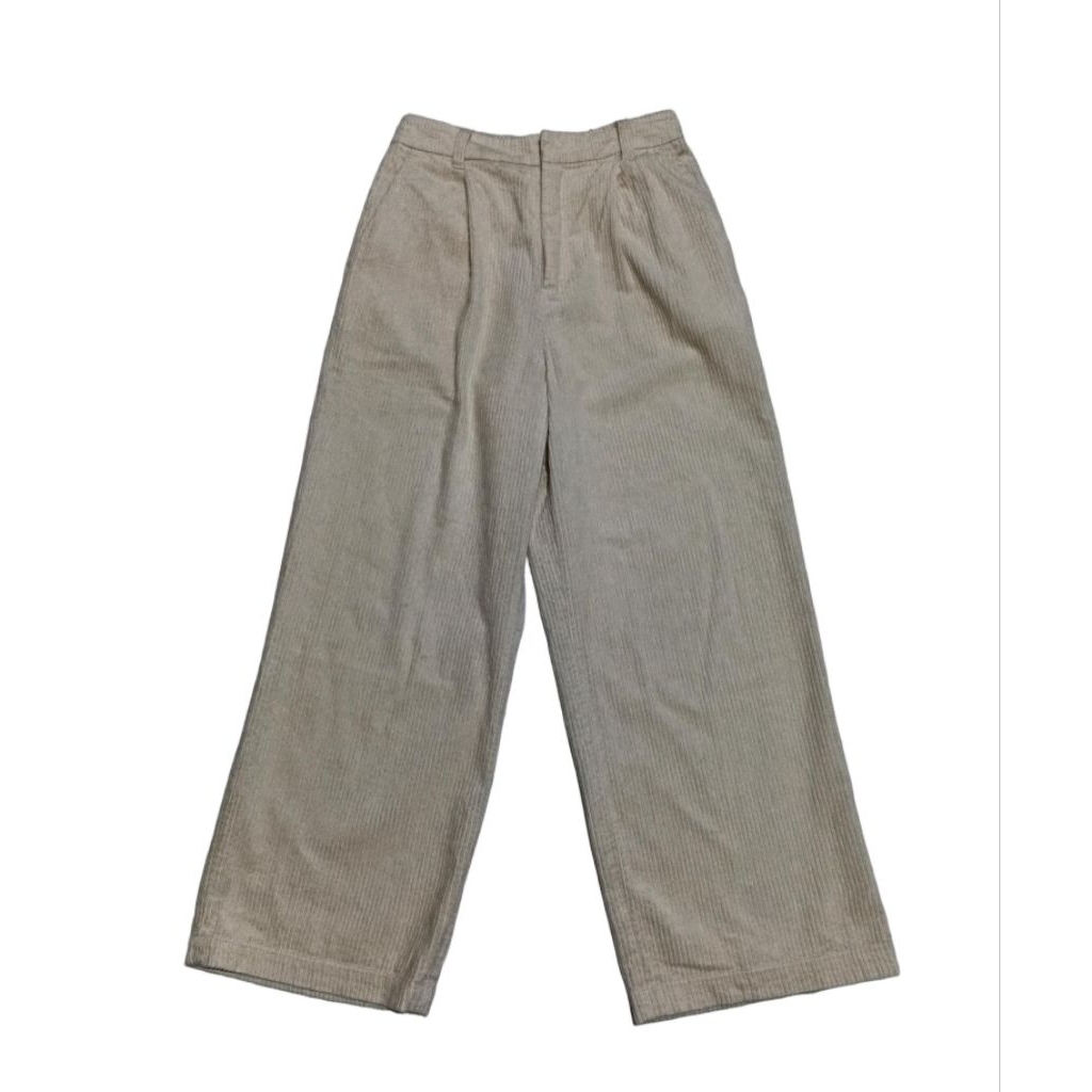 Celana Panjang Lowrys Farm Loose Pants Skena Corduroy Cream Pria Wanita Unisex Second