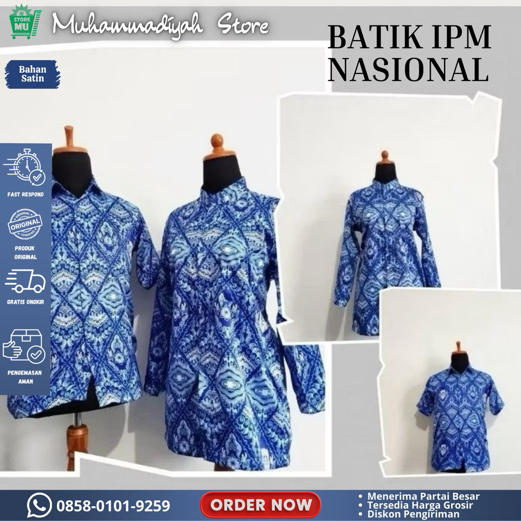 BAHAN SATIN baju batik IPM Muhammadiyah SMP/mts