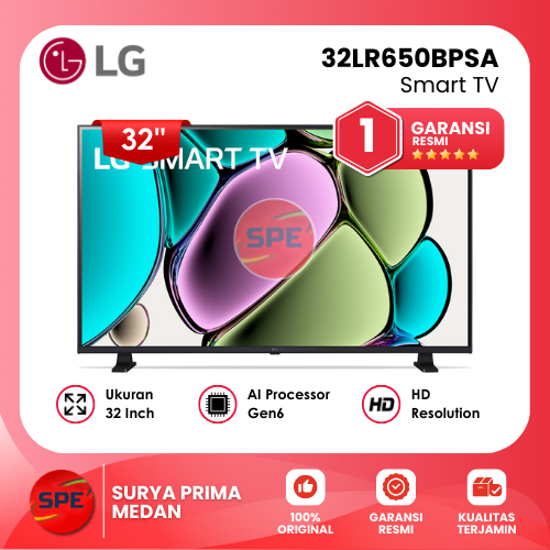 SMART TV LG UKURAN 32 INCH 32LR650BPSA HD GARANSI RESMI (MEDAN)