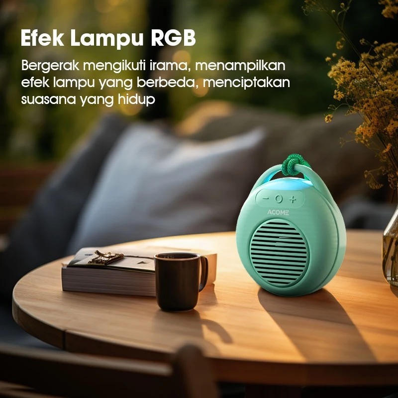 NEW ACOME A15 SPEAKER MINI TWS BLUETOOTH 5.3 ULTRA BASS WITH RGB PORTABLE