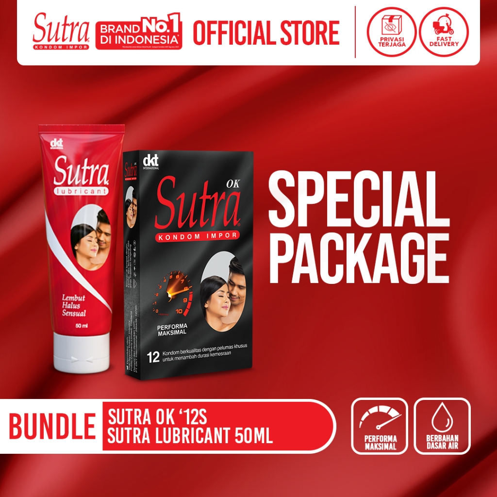 [Special Package] Kondom Sutra OK Hitam 12s & Sutra Lubricant 50ml