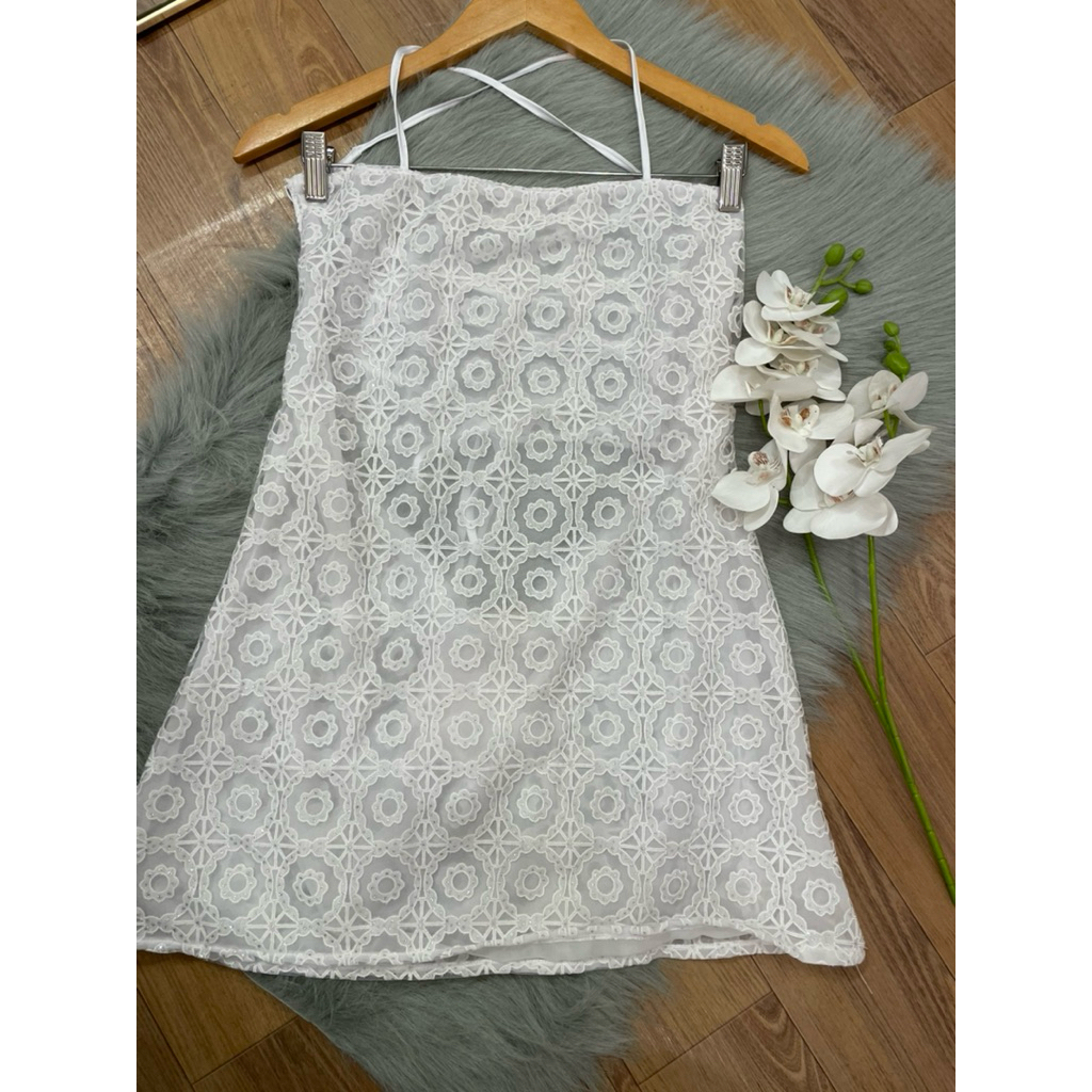dress putih white lace mini dress pakaian wanita Bali