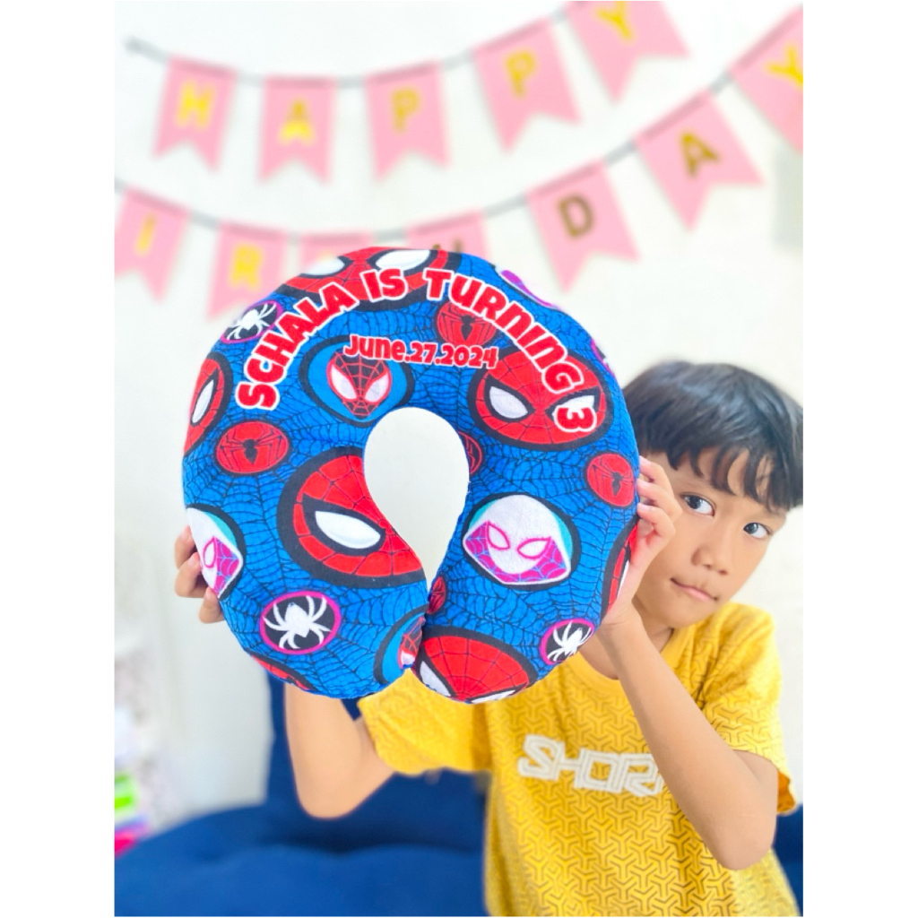 Souvenir Ulangtahun Anak Souvenir Ultah Anak Bantal Leher Custom Free Nama