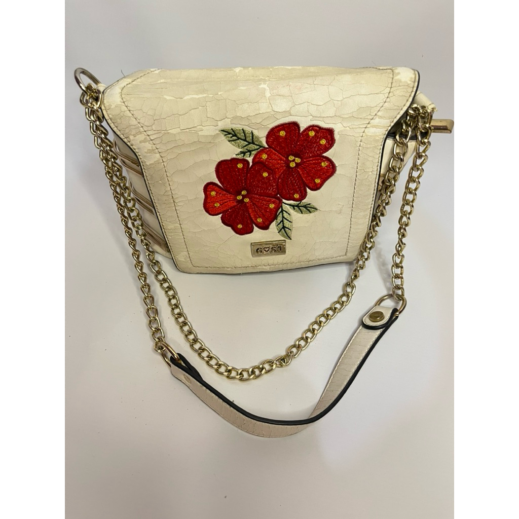 Tas Gosh broken white mewah red flower