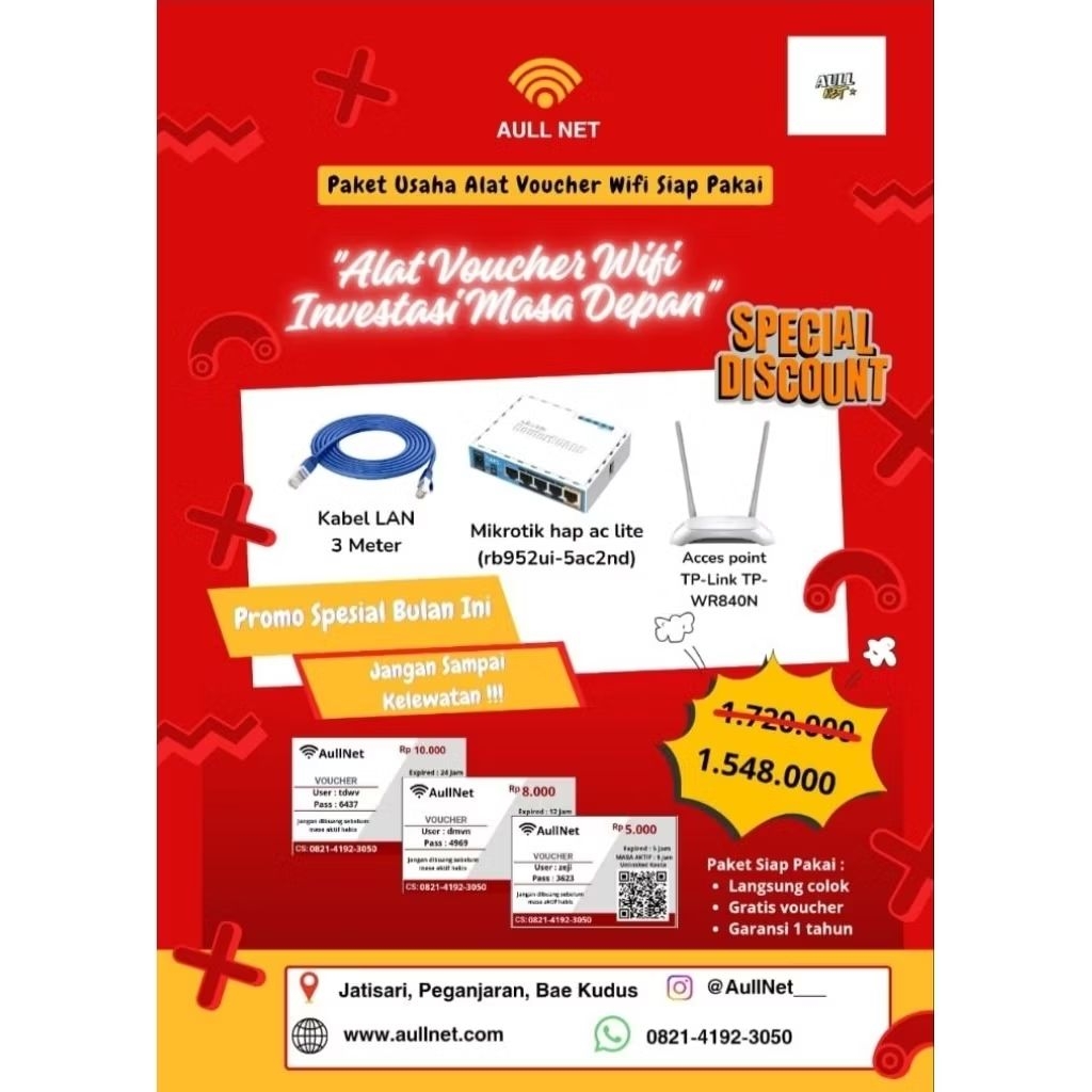 Paket Alat Voucher WiFi