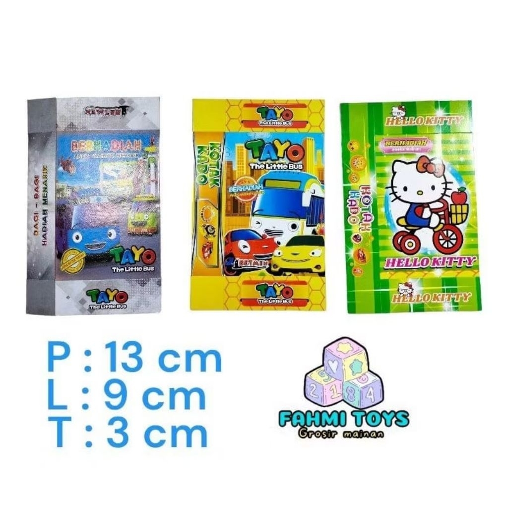 100 PCS KOTAK KADO KARAKTER kotak kado kosong untuk diisi mainan