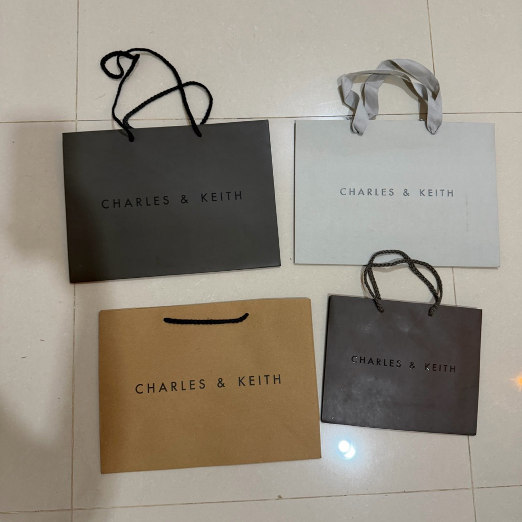 PAPERBAG CHARLES & KEITH PAPER BAG CHARLES AND KEITH ORIGINAL SMALL MEDIUM LARGE PAPER BAG ASLI CHAR