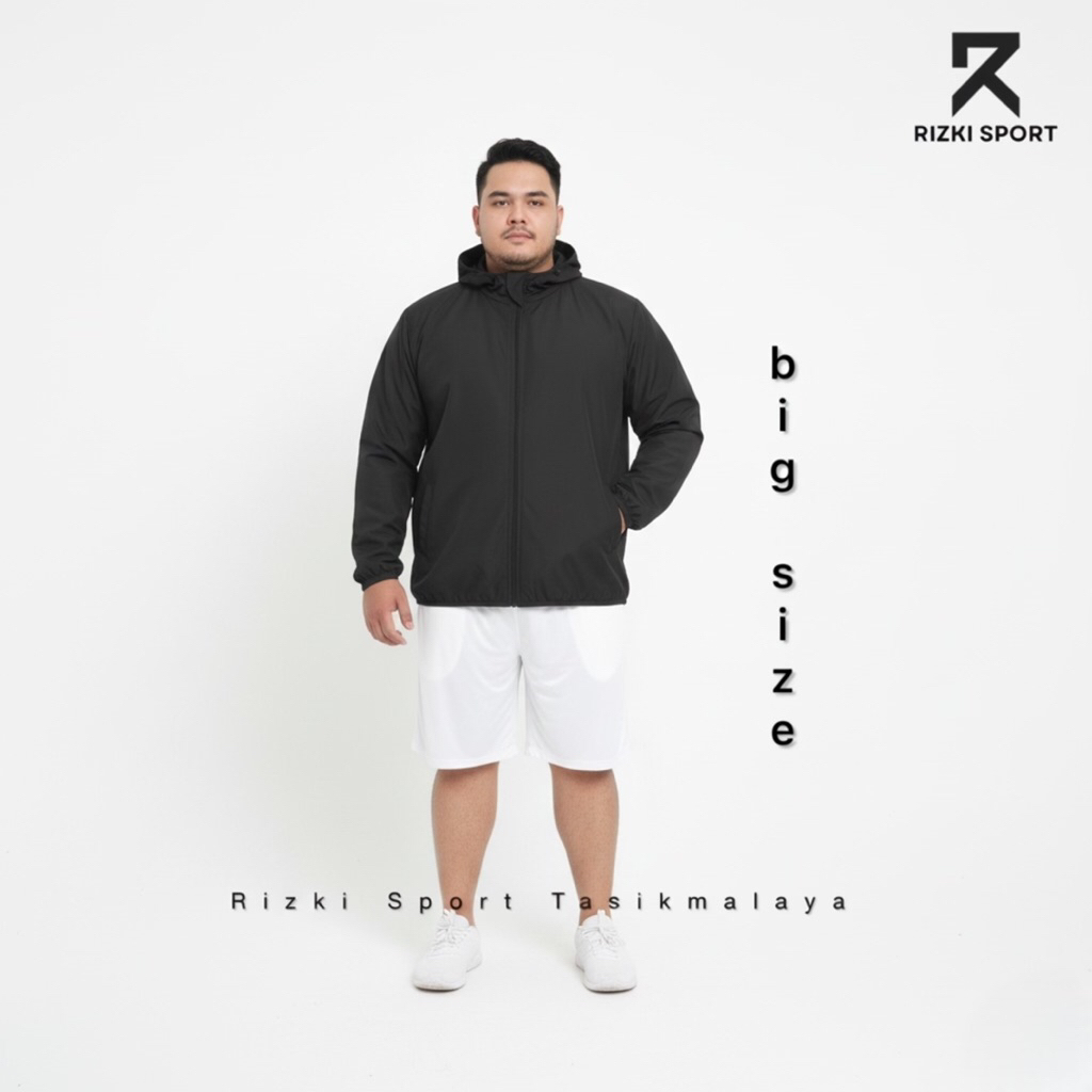 Jaket Olahraga Jumbo Polos  BIG SIZE 3XL-10XL Pria/Wanita