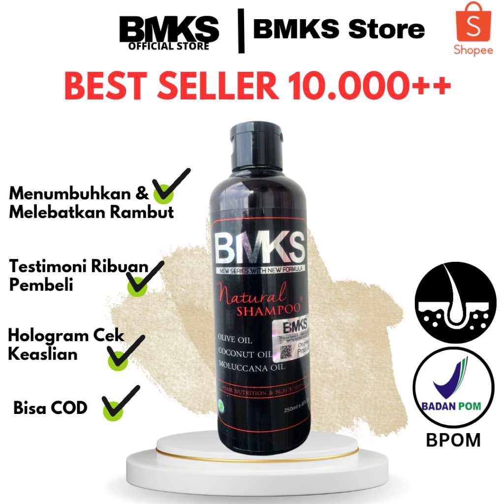 BMKS Shampo Paling Asli / Black Magic Shampo / Shampo Kemiri / Shampo Penumbuh Rambut / BMKS Sampo
