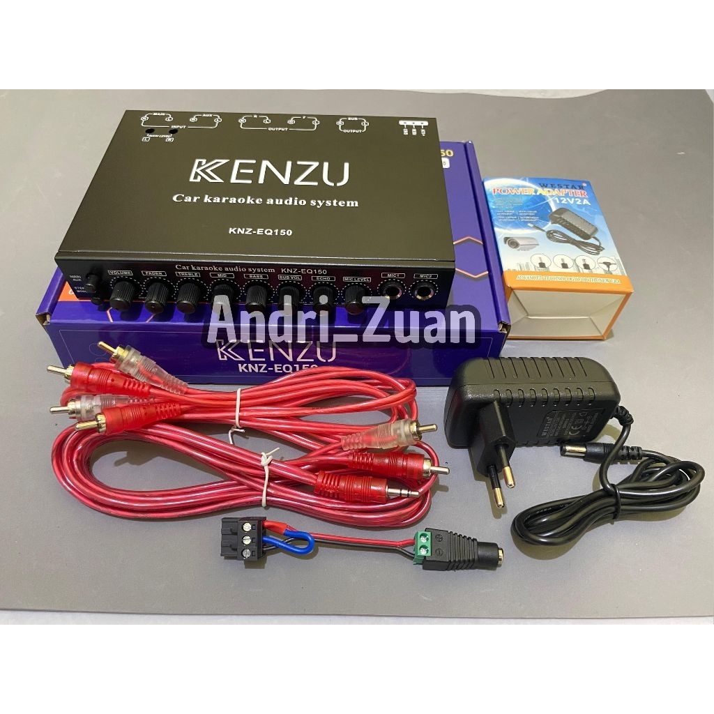 PAKET SIAP PAKAI-Parametrik Equalizer mobil KENZU KNZ-150 untuk sound rumahan