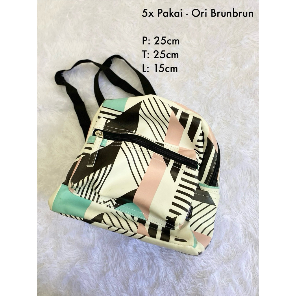 [PRELOVED PRIBADI] Original Tas Ransel BrunBrun Paris Abstrak Lucu Unik