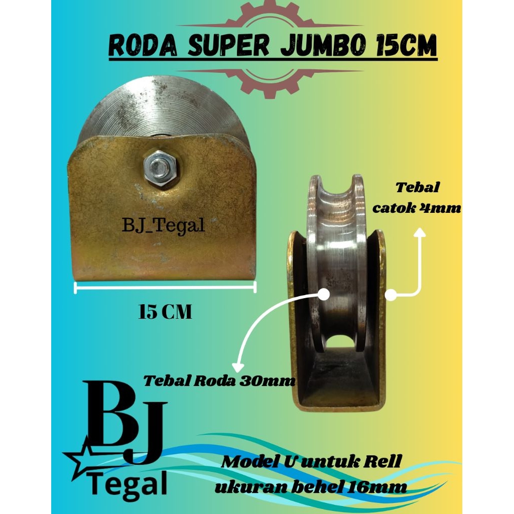 Roda Besi Super Jumbo 15cm // Roda Pagar Jumbo