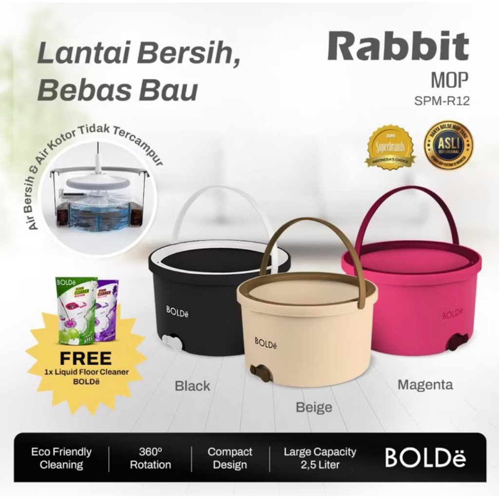 Bolde Super Mop Rabbit Alat Pel Super Mop Bolde