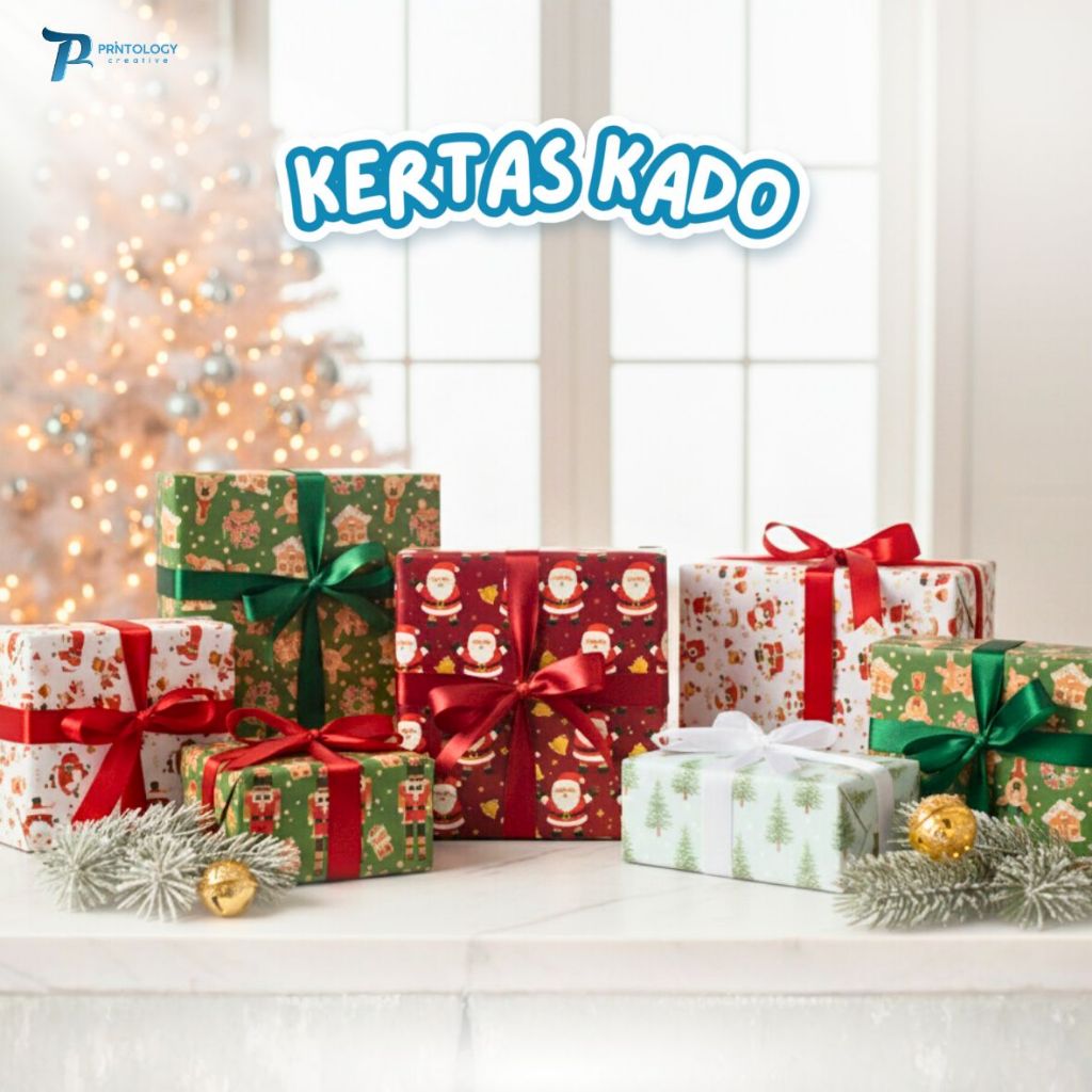 Kertas kado Natal Christmas kertas Kado Bungkus kado Natal Wrapping Paper Gift Christmas Luxury Chri