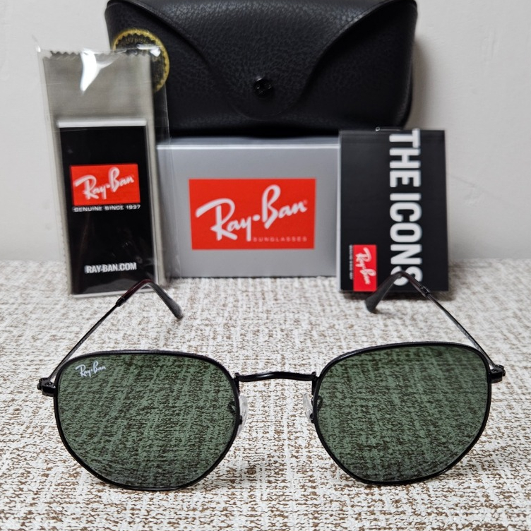 Kacamata Rayban Hexagonal RB3548N 002 51 Black Lens Green Original