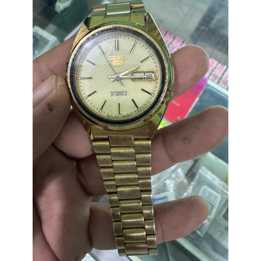 JAM TANGAN SEIKO 5 7s26-3040 GOLD AUTOMATIC ORIGINAL 100%