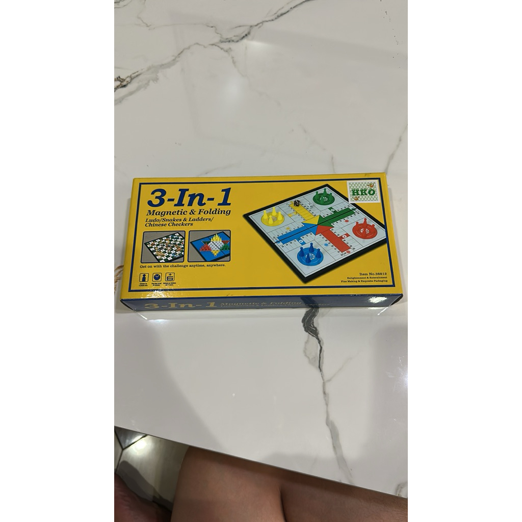 3 in 1 Magnetic & Folding Ludo/Snake and Ladders/, Chinese Checkers