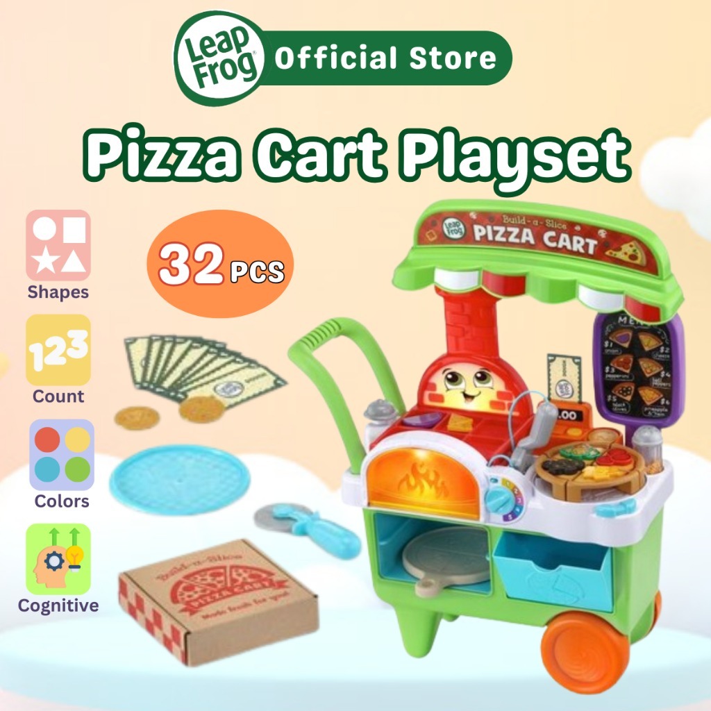 Promo Leapfrog Build-A-Slice Pizza Cart Pretend Playset Role Play Toy Set
