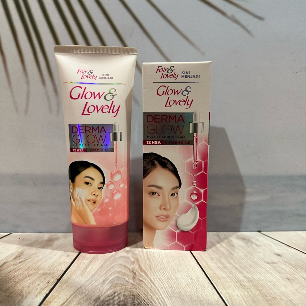 BPOM (PAKET) Glow & Lovely Derma Glow Krim Pencerah Wajah + Glow & Lovely Brightening Facial Foam