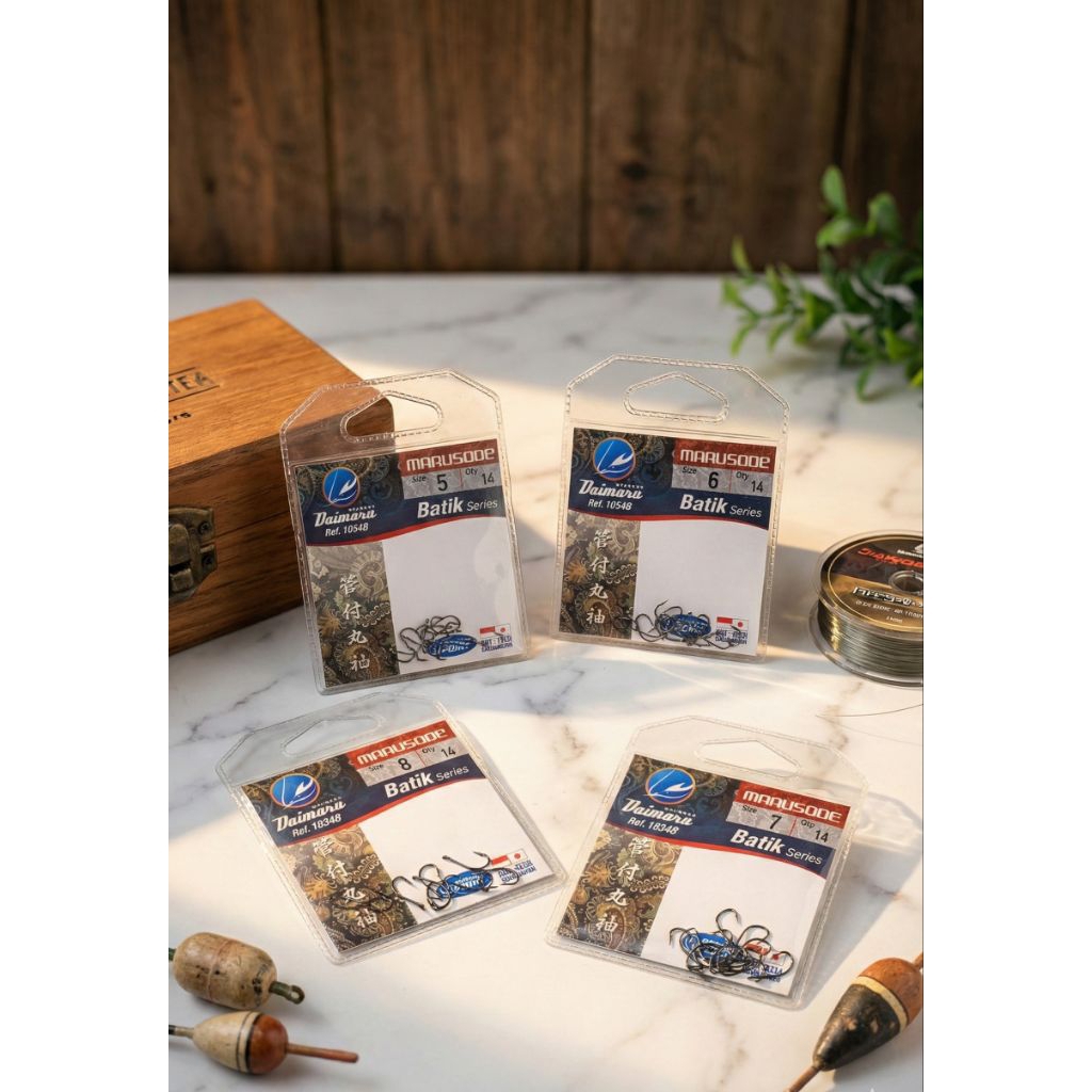 Kail Pancing Daimaru MARUSODE Batik Series - Mata Kail Berlubang Super Tajam (Size 5-10) Original