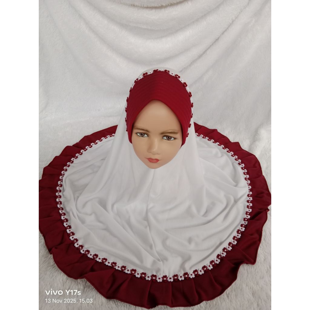 jilbab sekolah SD#TK#Mi#paud#nama bordir