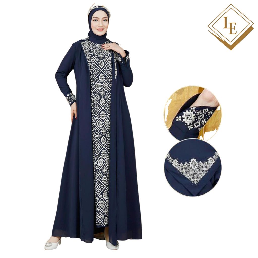 LARFA Exclusive Humairah Set – Blazer Premium Elegan Bordir Kerancang Mewah (M–XXXL)