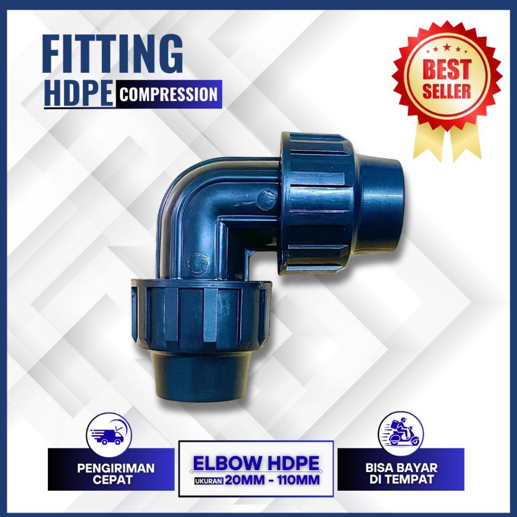 Elbow Pipa HDPE 2 Inch Compression Fitting 63mm