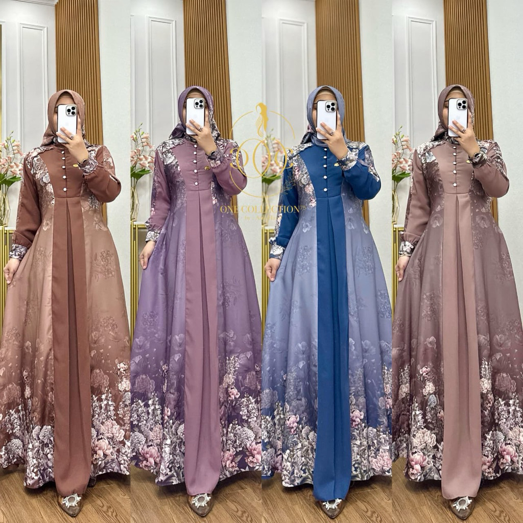 NAURA SET HIJAB/DRESS WANITA/GAMIS WANITA