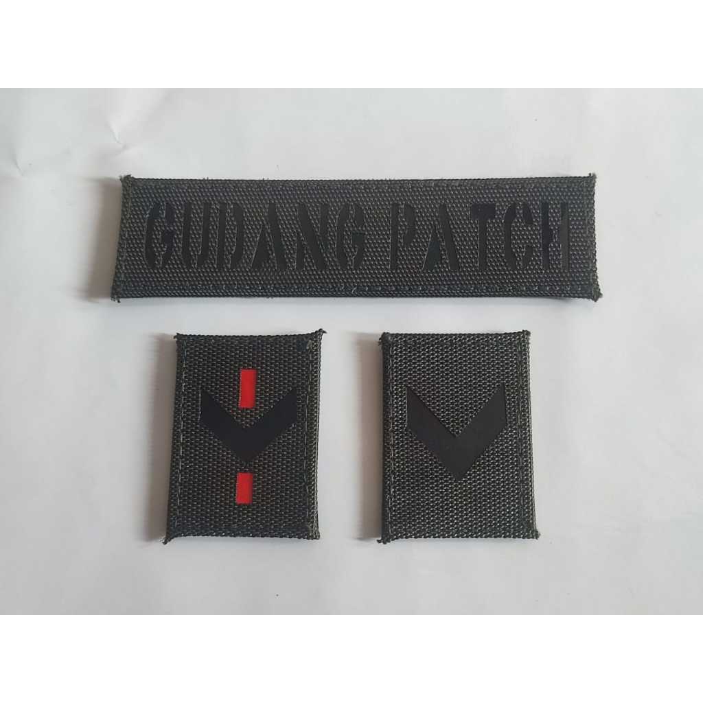 patch laser cut 1set topi pet custom nama + pangkat/patch laser velcro