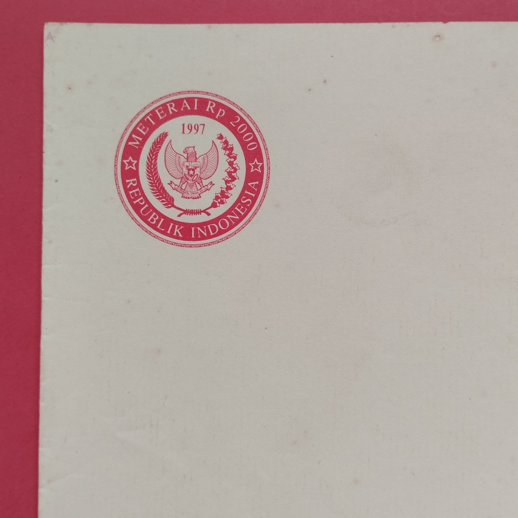 Kertas Segel Rp 2000 Tahun 1997 Double