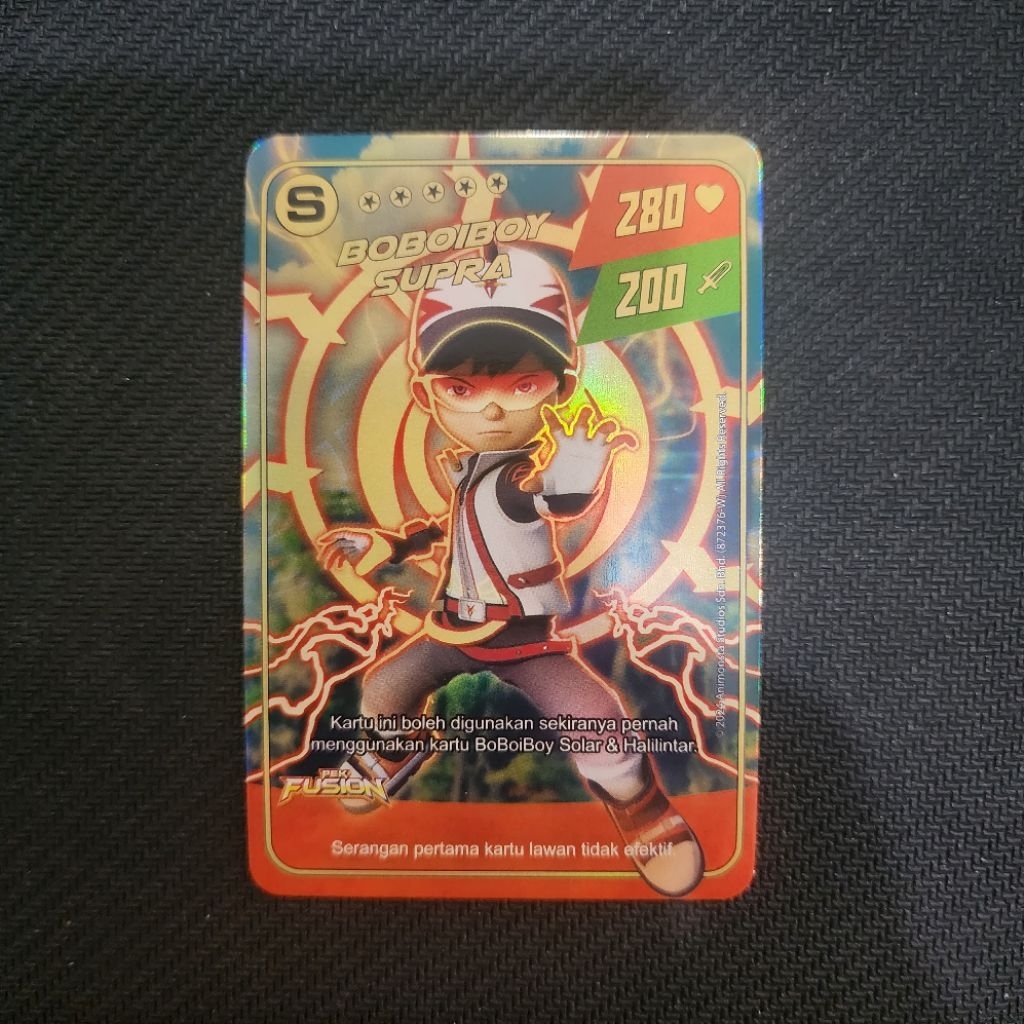 Kartu Boboiboy Monsta Galaxy Card - Boboiboy Supra (S Rank Silver Card) Pek Fusion