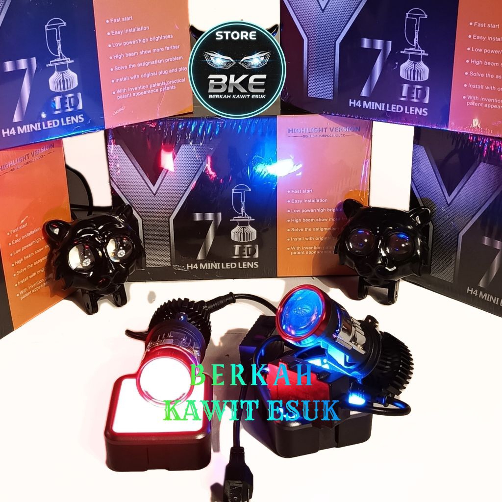 Lampu LED Mobil Motor Y7D H4 / Lampu Mini Billed / Lampu Y7D Original / Lampu Soket H4 / Lampu Mini 