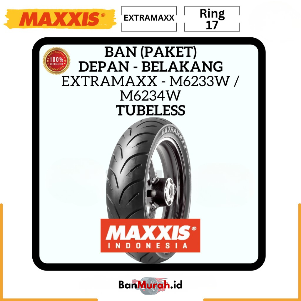 PAKET BAN MOTOR HONDA CBR150 10080 13070 Ring 17 MAXXIS EXTRAMAXX Paket Sepasang Ban Motor Depan Bel