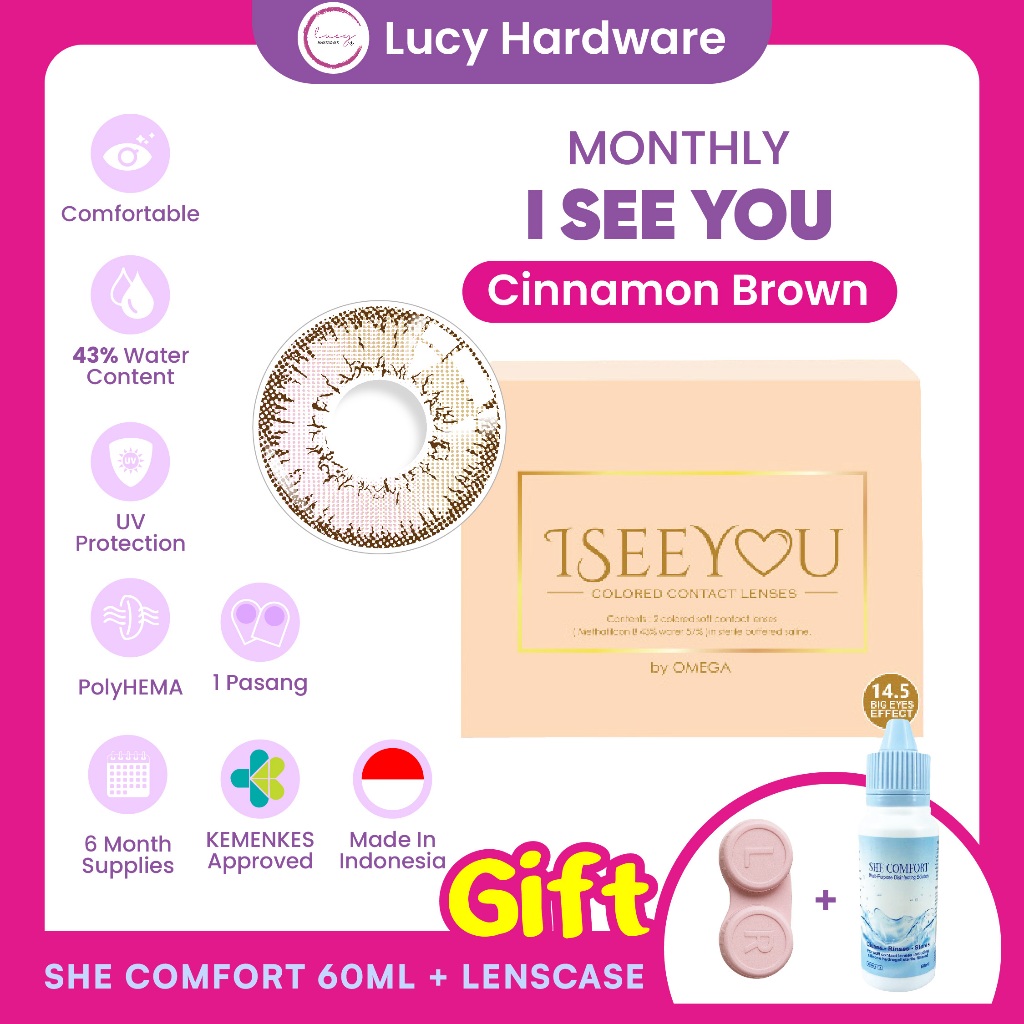 CLEARANCE SALE I See You Cinnamon Brown Bulanan Softlens Warna