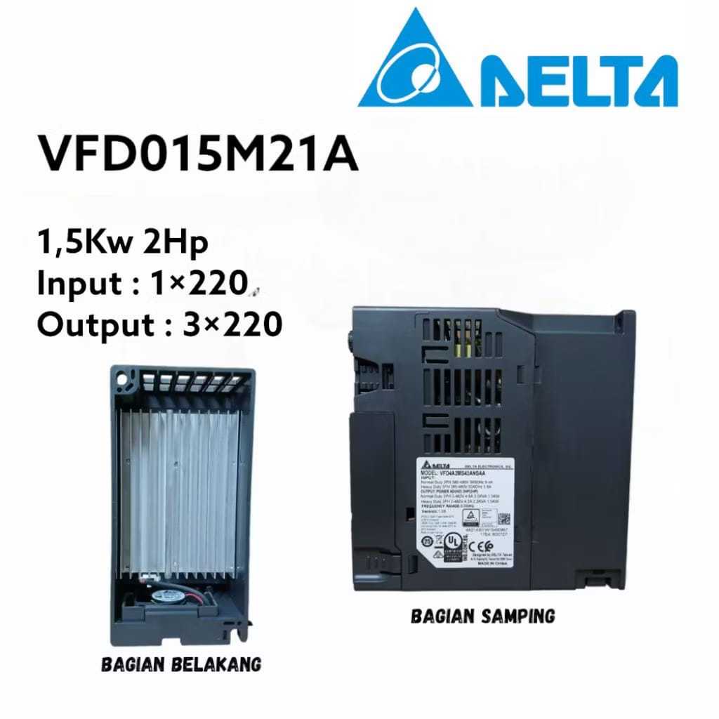 Delta MS300 Inverter 1.5KW 3Phase 2HP Terlaris