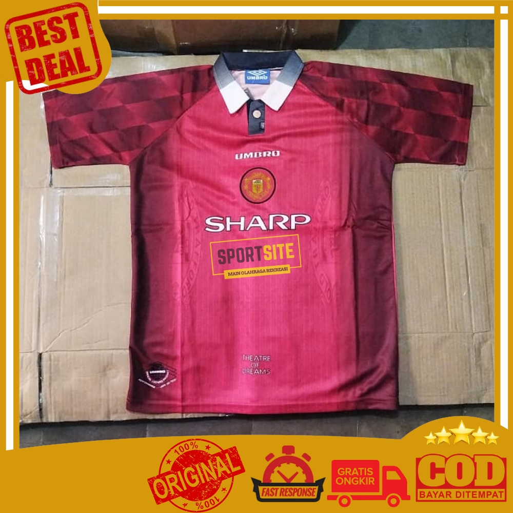 Kaos Umbro Sharp Jersey Manchester United F.C. 1996 1997 Home MUFC Man.U Football Soccer Running Spo