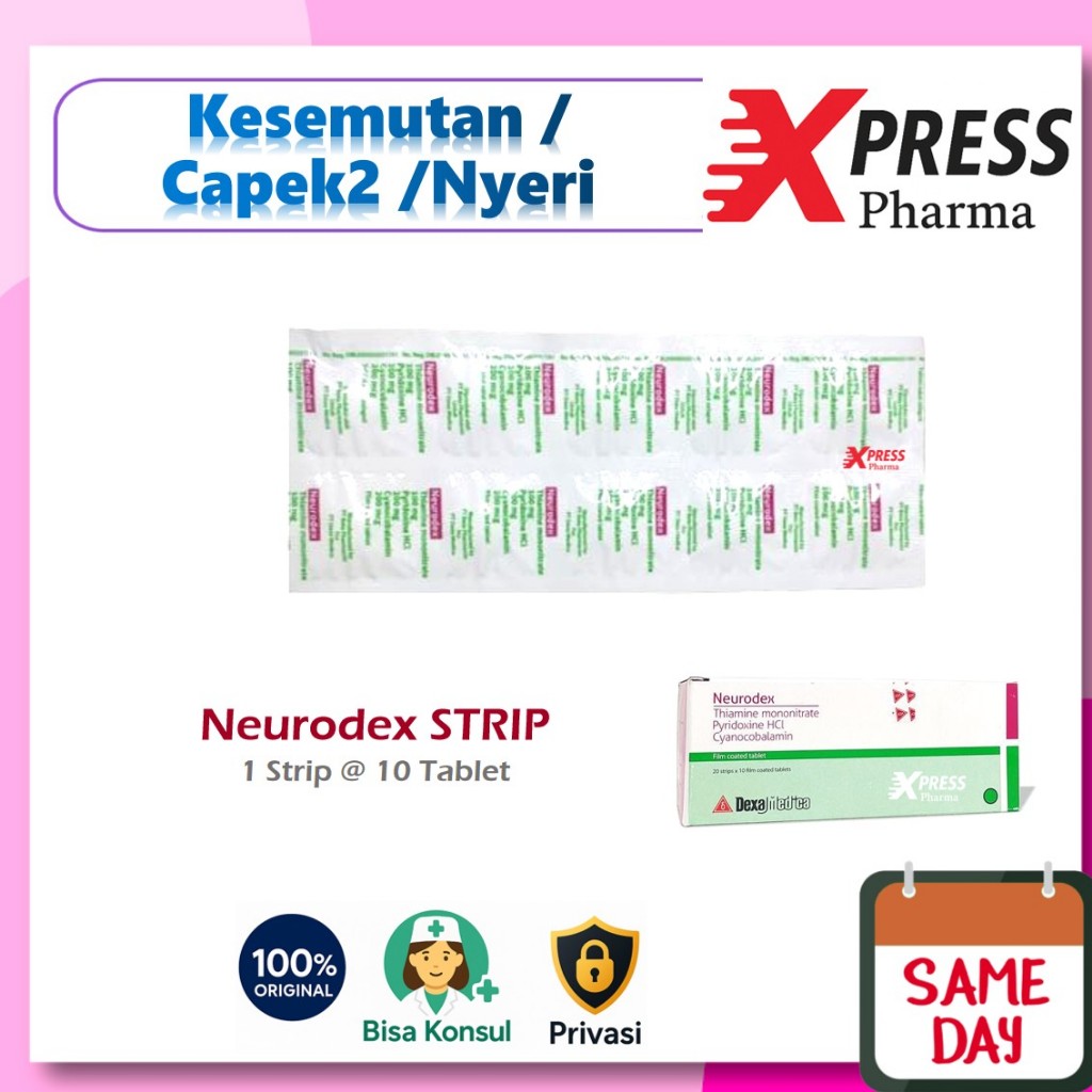 XPRESS  Neurodex STRIP 10 tablet Obat Vitamin B Komplek Komplex Complek Complex B1 B2 B 12 Saraf Neu