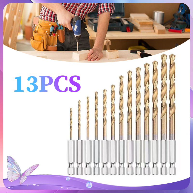 Mata Bor Lengkap Full Set Mata Bor Set Lengkap Baja Mata Bor Besi Gold Baja Set HSS 13pcs