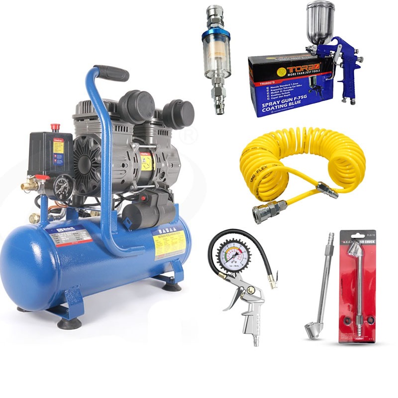 PAKET PREMIUM LENGKAP MURAH (5 ITEM) KOMPRESOR /SELANG KOMPRESOR/ SPRAY GUN Mesin Kompresor Listrik 