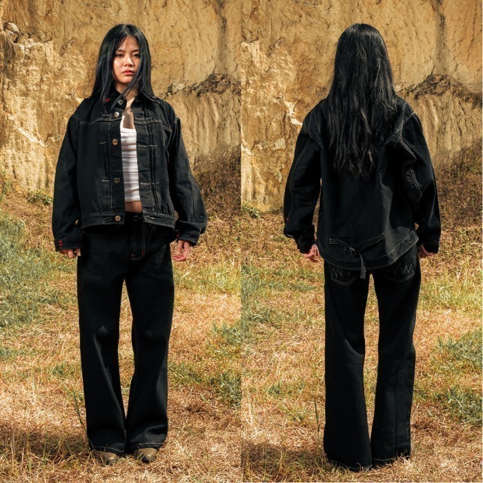 H1 BC Baggy x Bhisma - Black Selvedge Raw - Celana Jeans