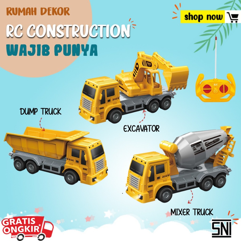 Mainan Anak Mobil RC Dump Truck Set Kontruksi Mobil Alat Berat Termurah