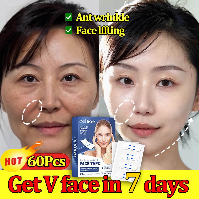 Stiker wajah anti kerut Anti Wrinkle Stiker Face lifting tape V shape face slimming tape Plester Pen