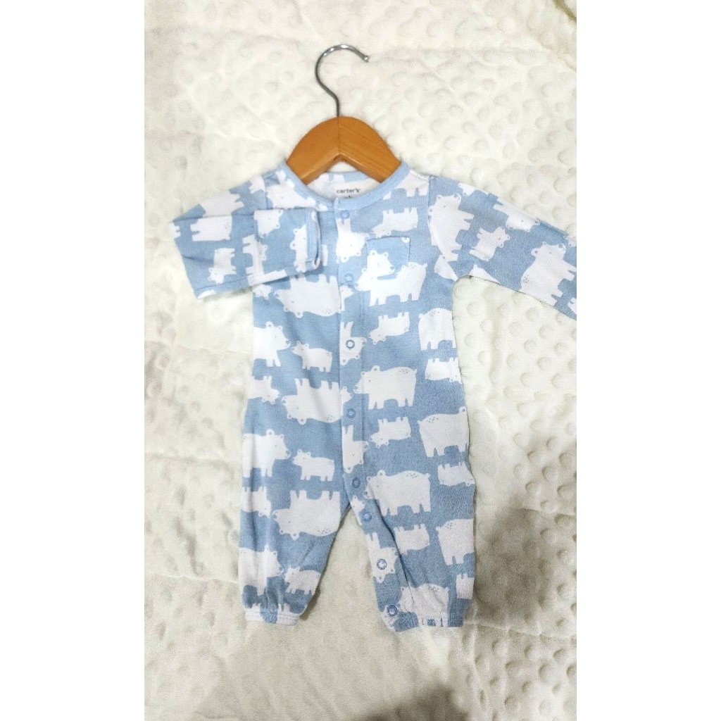 Sleepsuit Buka Kaki merk Carters Motif beruang size Newborn
