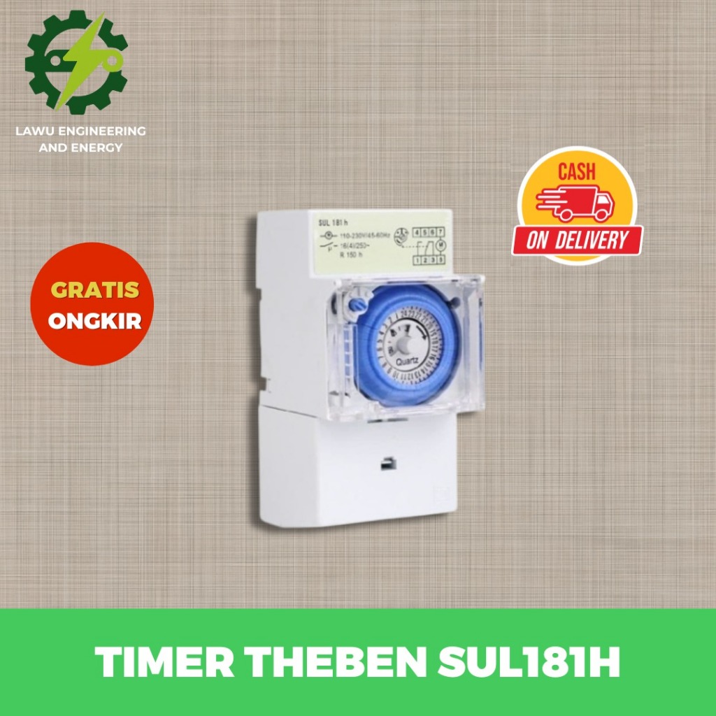 TIMER THEBEN SUL181H LAMPU ANALOG OTOMATIS 24JAM PANEL TIMER THEBEN SUL181H